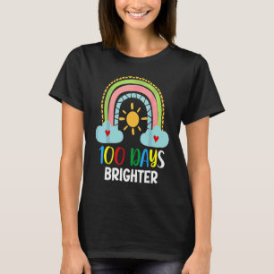 100 Days Brighter Rainbow for Teacher Happy 100th  T-Shirt