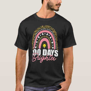 100 Days Brighter Rainbow Happy 100th Days Leopard T-Shirt