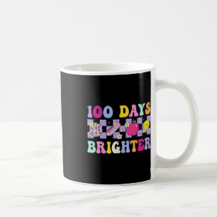 100 Days Brighter Retro Disco 100th Day Of School Coffee Mug