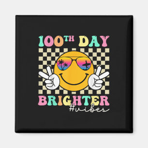 100 Days Brighter Smile Face 100th Day Of School Magnet