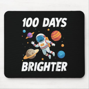 100 Days Brighter Space Astronaut 100th Day Of Mouse Mat