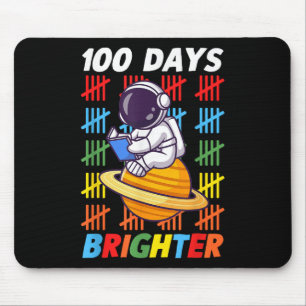 100 Days Brighter Space Astronaut 100th Day Of Mouse Mat