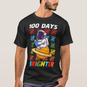 100 Days Brighter Space Astronaut 100th Day Of T-Shirt