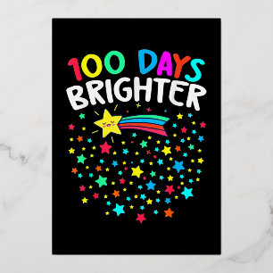 100 Days Brighter Stars Foil Holiday Card