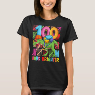 100 Days Brighter T REX 100th Day Dinosaur Gift Ki T-Shirt