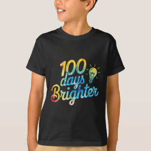 100 Days Brighter Teacher Kids 100th Day Of T-Shirt
