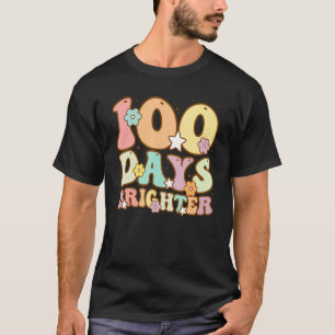 100 Days Brighter Teacher Kids Boys Girls 100 Days T-Shirt