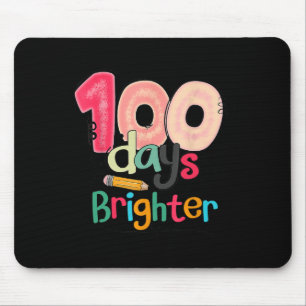 100 Days Brighter Teacher Student Happy 100th Day Mouse Mat