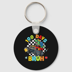 100 Days Bruh 100 Days Of School Dinosaur Monster Key Ring
