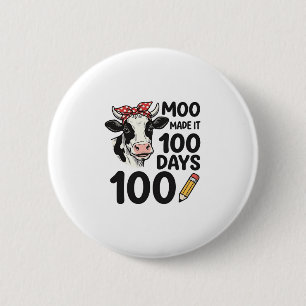 100 Days Cow Shirt Vintage Engraving School Design 6 Cm Round Badge