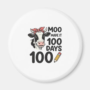 100 Days Cow Shirt Vintage Engraving School Design Magnet