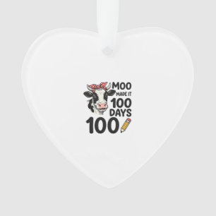 100 Days Cow Shirt Vintage Engraving School Design Ornament
