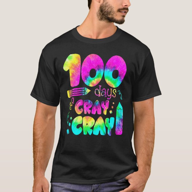 100 Days Cray Cray Buffalo Plaid 100th Day Of Scho T-Shirt (Front)
