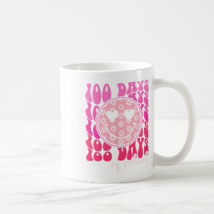 100 Days Day Of School Pink Daisy Smile Face Teach Coffee Mug