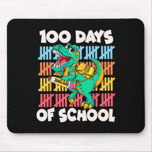 100 Days Dinosaur Trex Boys Kids 100th Day Of Scho Mouse Mat