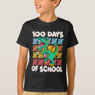 100 Days Dinosaur Trex Boys Kids 100th Day Of Scho T-Shirt