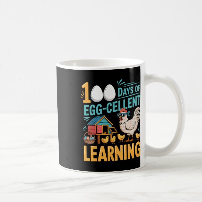 100 Days Egg-stra Smarter Funny Chicken 100th Day  Coffee Mug (Right)