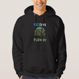 100 Days Flew By 100 Days Of School helicopter 4 Hoodie