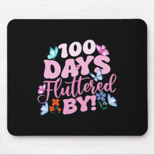 100 Days Fluttered By 100th Day Of School Butterfl Mouse Mat