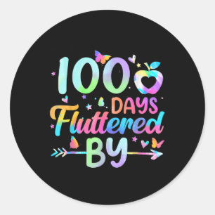 100 Days Fluttered By - 100th Day Of School Classic Round Sticker