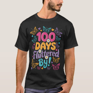 100 Days Fluttered Kids 100th Day Of School T-Shirt