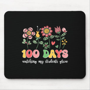 100 Days Growing Boho Flowers Teacher 100th Day Mouse Mat