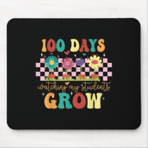 100 Days Growing Boho Flowers Teacher 100th Day Mouse Mat