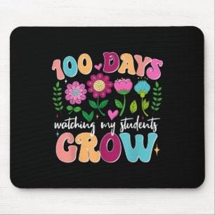 100 Days Growing Boho Flowers Teacher 100th Day Mouse Mat