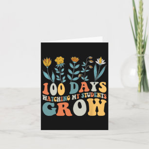 100 Days Growing Boho Flowers Teacher 100th Day Of Card