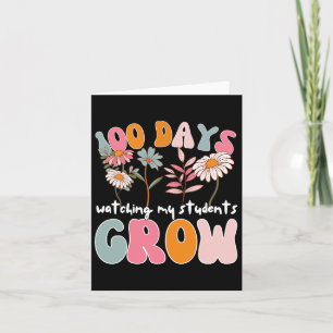 100 Days Growing Boho Flowers Teacher 100th Day Of Card