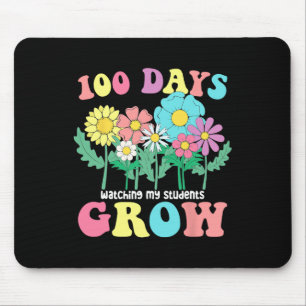 100 Days Growing Boho Flowers Teacher 100th Day Of Mouse Mat
