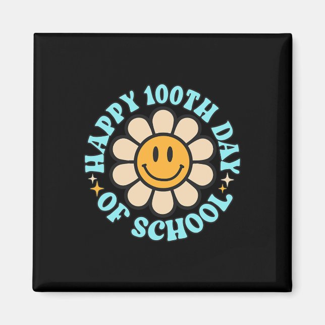 100 Days Happy 100th Day Of School Teacher Kids Re Magnet (Front)