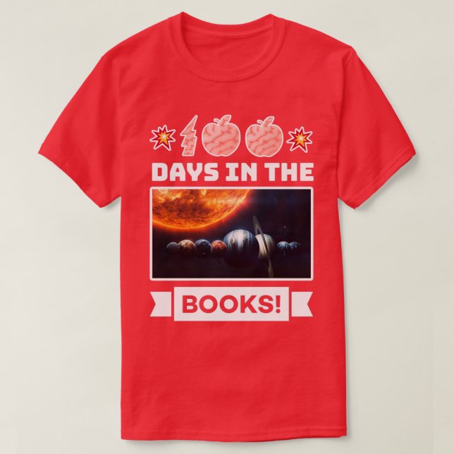 100 days in the books 2 T-Shirt (Design Front)