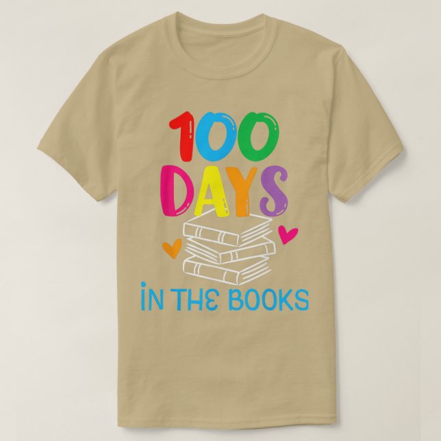 100 Days in the Books Book Lover English Reading T T-Shirt (Design Front)