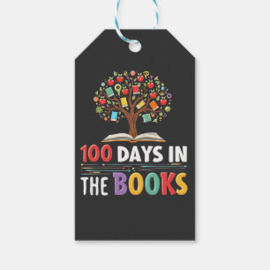 100 Days in the Books Days Of School Book Teacher Gift Tags
