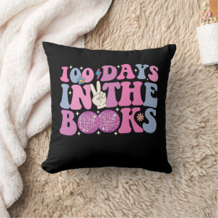 100 Days In The Books Disco Ball Groovy Retro Cushion
