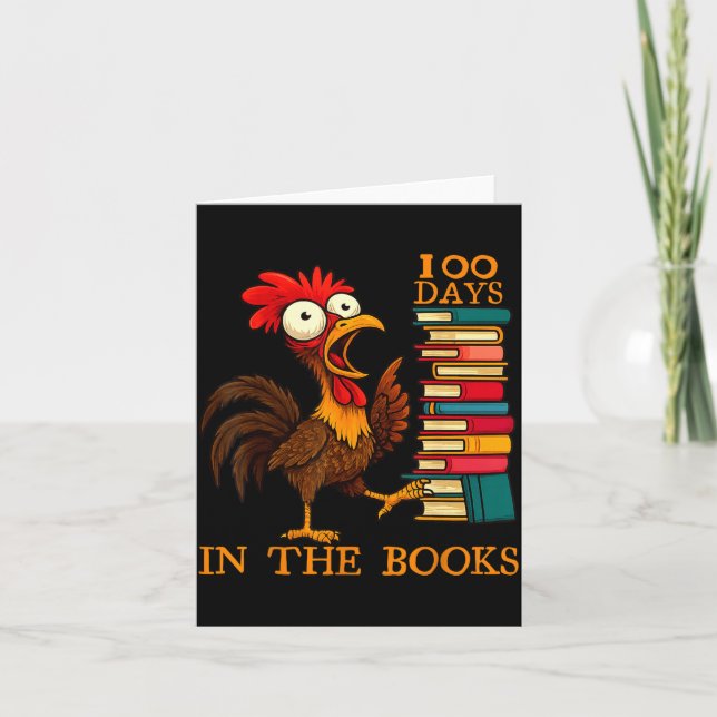 100 Days In The Books Of School For Boy Girl Stude Card (Front)