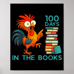100 Days In The Books Of School For Boy Girl Stude Poster