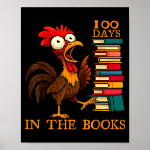 100 Days In The Books Of School For Boy Girl Stude Poster