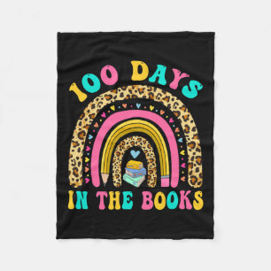 100 Days In The Books Rainbow Reading Teacher Libr Fleece Blanket