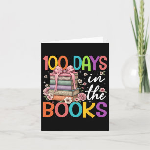 100 Days In The Books Reading Flower Bow Teacher S Card