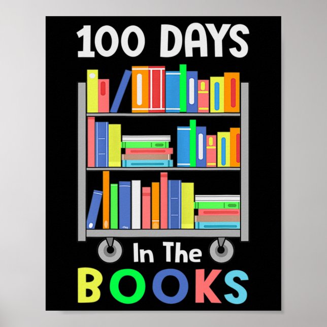100 Days in the Books Reading Librarian Teacher St Poster (Front)