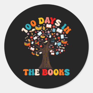 100 Days In The Books Reading Teacher 100th Day Classic Round Sticker