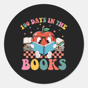 100 Days In The Books Reading Teacher 100th Day Of Classic Round Sticker