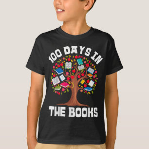100 Days In The Books Reading Teacher 100th Day T-Shirt