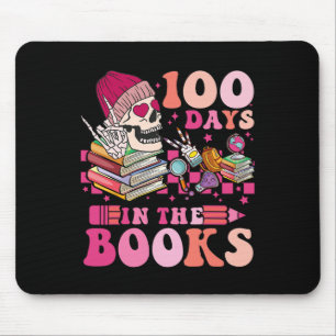 100 Days In The Books Reading Teacher Skeleton Val Mouse Mat