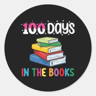 100 Days In The Books School Reading Librarian Classic Round Sticker