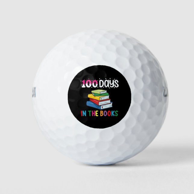 100 Days In The Books School Reading Librarian Golf Balls (Front)