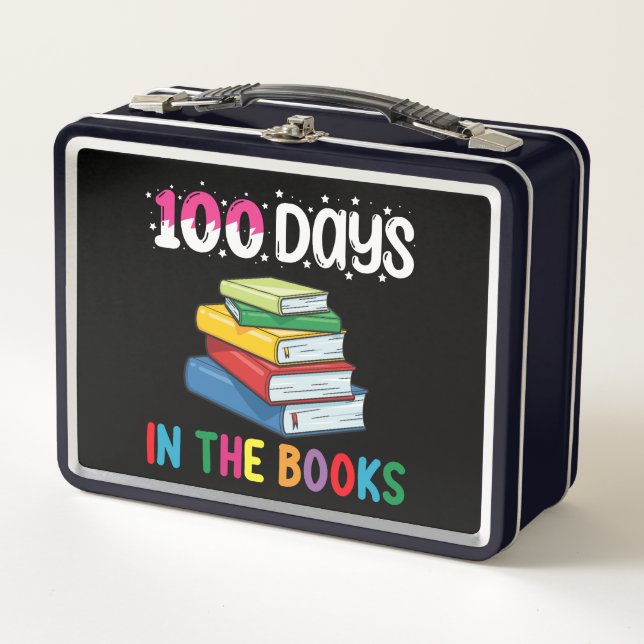 100 Days In The Books School Reading Librarian Metal Lunch Box (Front)