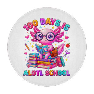 100 Days is Alotl School Axolotl Girls Cutting Board